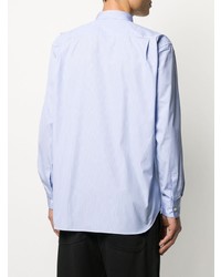 hellblaues vertikal gestreiftes Langarmhemd von Comme Des Garcons SHIRT