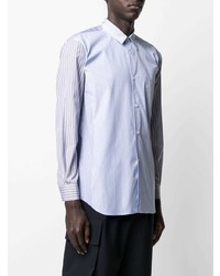 hellblaues vertikal gestreiftes Langarmhemd von Comme Des Garcons SHIRT