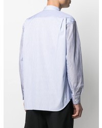 hellblaues vertikal gestreiftes Langarmhemd von Comme Des Garcons SHIRT