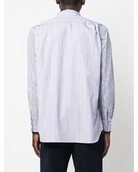 hellblaues vertikal gestreiftes Langarmhemd von Comme Des Garcons SHIRT