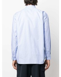 hellblaues vertikal gestreiftes Langarmhemd von Comme Des Garcons SHIRT