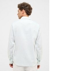 hellblaues vertikal gestreiftes Langarmhemd von Eterna