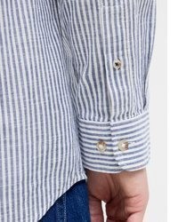 hellblaues vertikal gestreiftes Langarmhemd von Jack & Jones