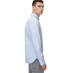 hellblaues vertikal gestreiftes Langarmhemd von Marc O'Polo Denim