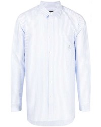 hellblaues vertikal gestreiftes Langarmhemd von Mastermind Japan