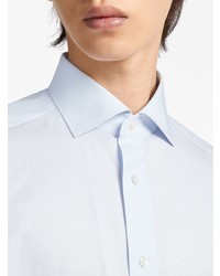 hellblaues vertikal gestreiftes Langarmhemd von Zegna