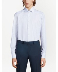 hellblaues vertikal gestreiftes Langarmhemd von Zegna