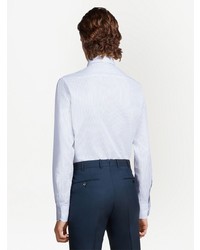 hellblaues vertikal gestreiftes Langarmhemd von Zegna