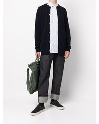 hellblaues vertikal gestreiftes Langarmhemd von Junya Watanabe MAN