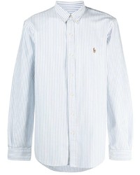 hellblaues vertikal gestreiftes Langarmhemd von Polo Ralph Lauren