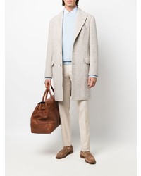 hellblaues vertikal gestreiftes Langarmhemd von Brunello Cucinelli