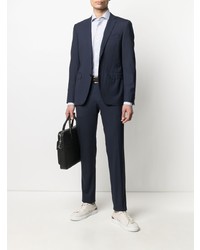 hellblaues vertikal gestreiftes Langarmhemd von Z Zegna