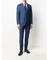 hellblaues vertikal gestreiftes Langarmhemd von Ermenegildo Zegna