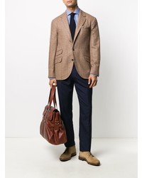 hellblaues vertikal gestreiftes Langarmhemd von Brunello Cucinelli