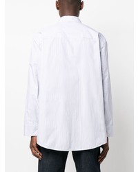 hellblaues vertikal gestreiftes Langarmhemd von Jil Sander