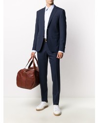 hellblaues vertikal gestreiftes Langarmhemd von Z Zegna