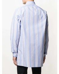 hellblaues vertikal gestreiftes Langarmhemd von Gucci