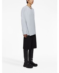 hellblaues vertikal gestreiftes Langarmhemd von Jil Sander