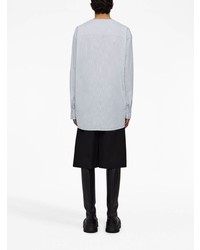 hellblaues vertikal gestreiftes Langarmhemd von Jil Sander