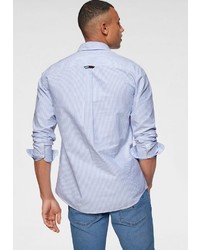 hellblaues vertikal gestreiftes Langarmhemd von Tommy Jeans