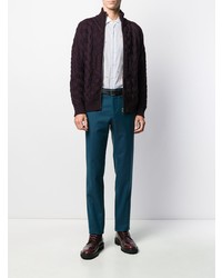 hellblaues vertikal gestreiftes Langarmhemd von Etro