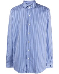 hellblaues vertikal gestreiftes Polohemd von Polo Ralph Lauren