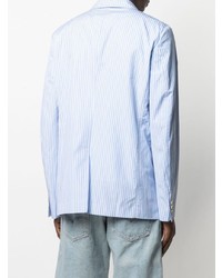 hellblaues vertikal gestreiftes Sakko von Comme Des Garcons SHIRT