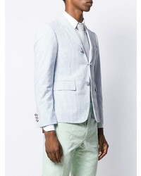 hellblaues vertikal gestreiftes Sakko von Thom Browne