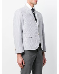 hellblaues vertikal gestreiftes Sakko von Thom Browne