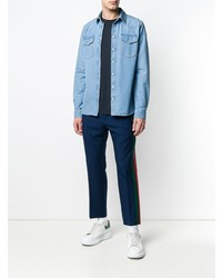 hellblaues verziertes Jeanshemd von Valentino