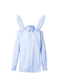 hellblaues verziertes Langarmhemd von Comme Des Garçons Shirt Boys