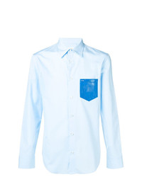 hellblaues verziertes Langarmhemd von Maison Margiela