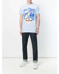 hellblaues verziertes T-Shirt mit einem Rundhalsausschnitt von DSQUARED2