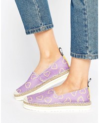 hellviolette bedruckte Espadrilles