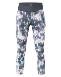 hellviolette bedruckte Leggings von Mango