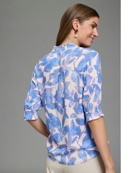 hellviolette bedruckte leichte Bluse von Laura Scott