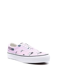 hellviolette bedruckte Segeltuch niedrige Sneakers von Vans