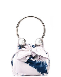 hellviolette bedruckte Shopper Tasche aus Segeltuch von Ashley Williams