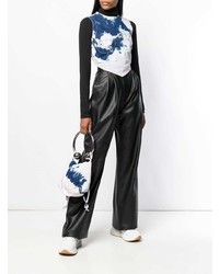 hellviolette bedruckte Shopper Tasche aus Segeltuch von Ashley Williams