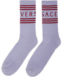 hellviolette bedruckte Socken von Versace