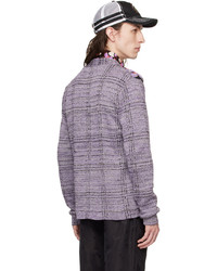 hellviolette bedruckte Strickjacke von Anna Sui