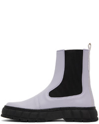 hellviolette Chelsea Boots aus Leder von Viron