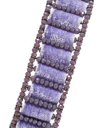 hellviolette enge Halskette aus Samt von Erickson Beamon