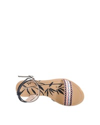 hellviolette flache Sandalen aus Segeltuch von Pepe Jeans