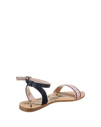 hellviolette flache Sandalen aus Segeltuch von Pepe Jeans