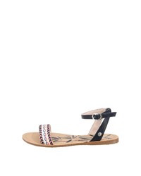 hellviolette flache Sandalen aus Segeltuch von Pepe Jeans