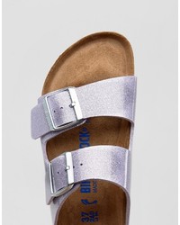 hellviolette flache Sandalen von Birkenstock