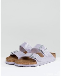 hellviolette flache Sandalen von Birkenstock