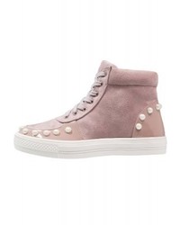 hellviolette hohe Sneakers aus Leder von LOST INK