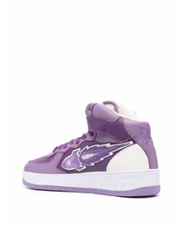 hellviolette hohe Sneakers aus Leder von Enterprise Japan